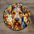 Airedale Terrier Circular Glass Suncatcher Worktop Saver